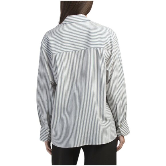 VINCE Furrow Striped Button Down Shirt - Picture 2 of 3